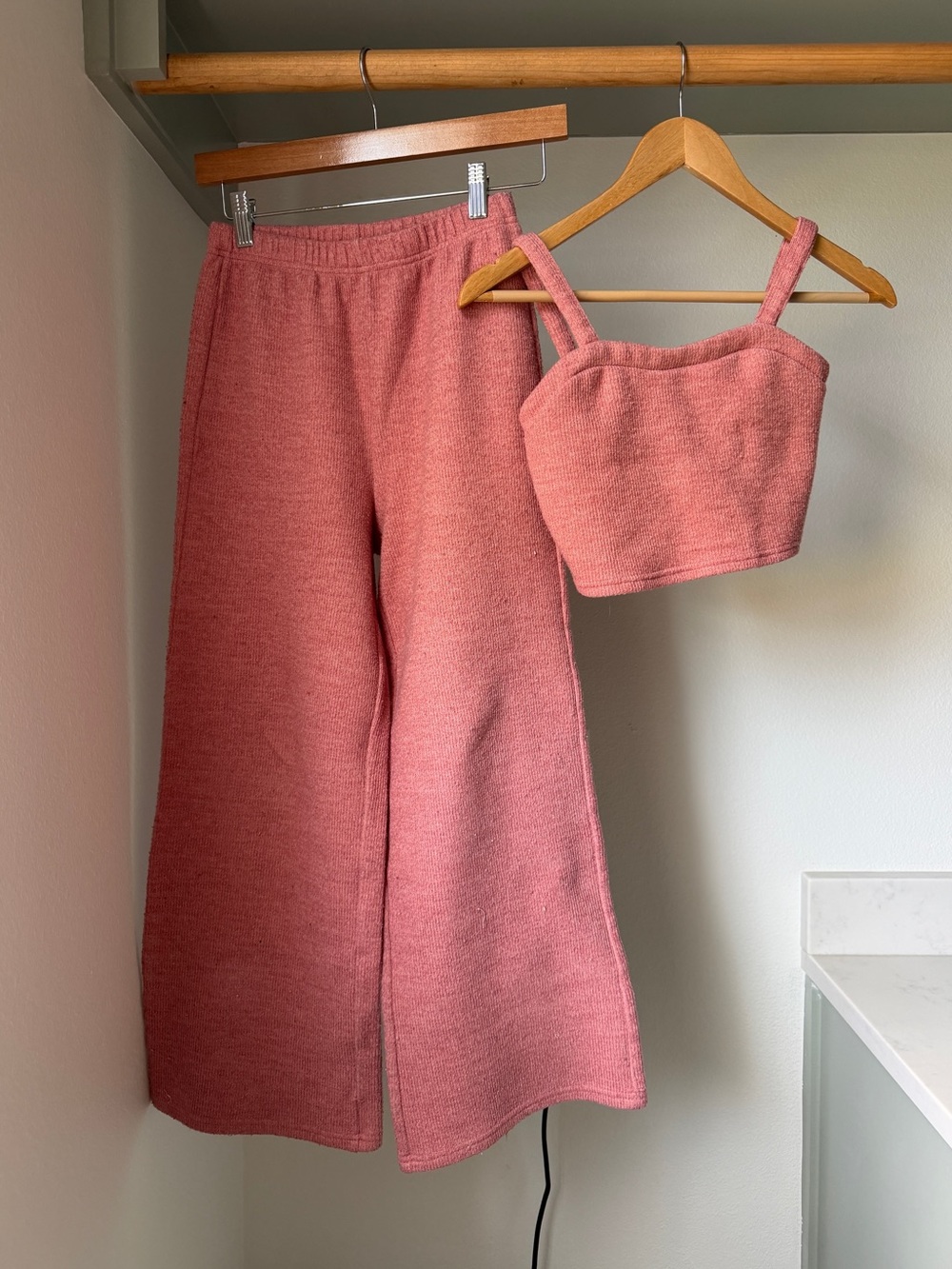 Girls Cozy Knit Two-Piece Set in Dusty Rose, size 12